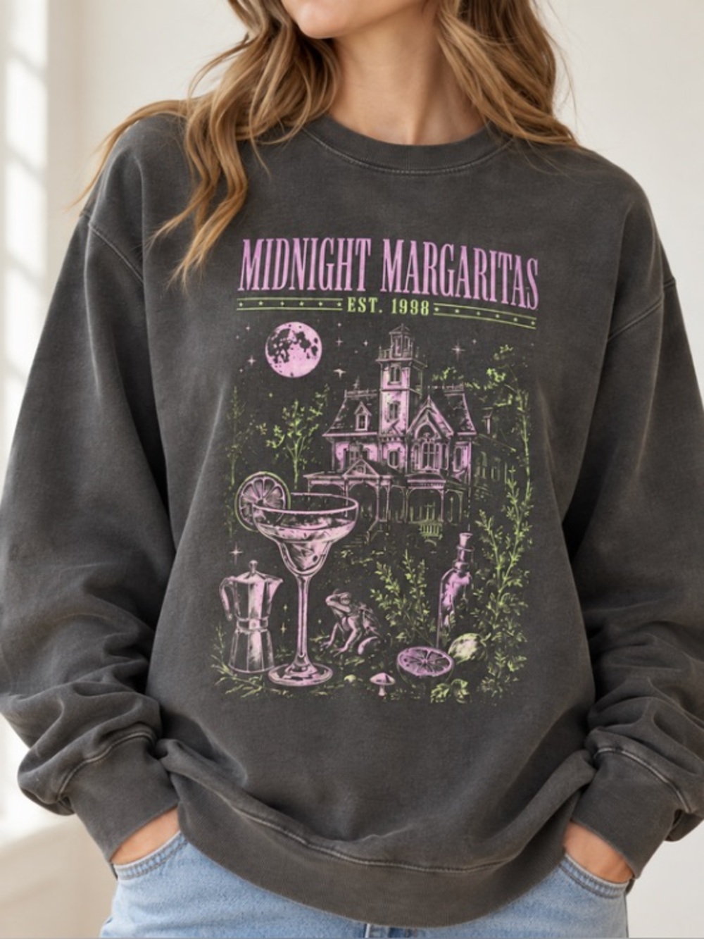 Midnight Margaritas Sweatshirt, Practical Magic Witchy, Halloween Sweatshirt - Picture 4 of 7